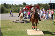Two officers performing on an obstacle course
