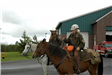 Two officers riding horses
